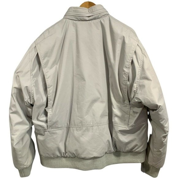 Vintage Members Only Grey Down Men Puffer Jacket Plaid Lined Coat Size 52 - Picture 2 of 12